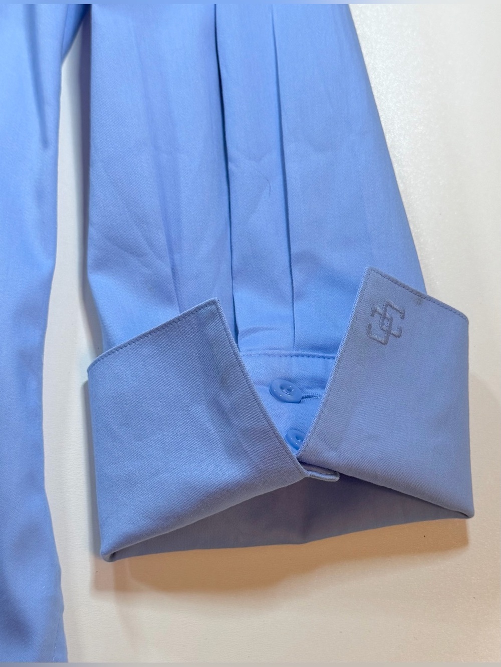 Chico's NO IRON Chic Stretch Shirt Top Blue Button Up 3/4 Sleeve Sz 0 S 4 NWT - Picture 8 of 12